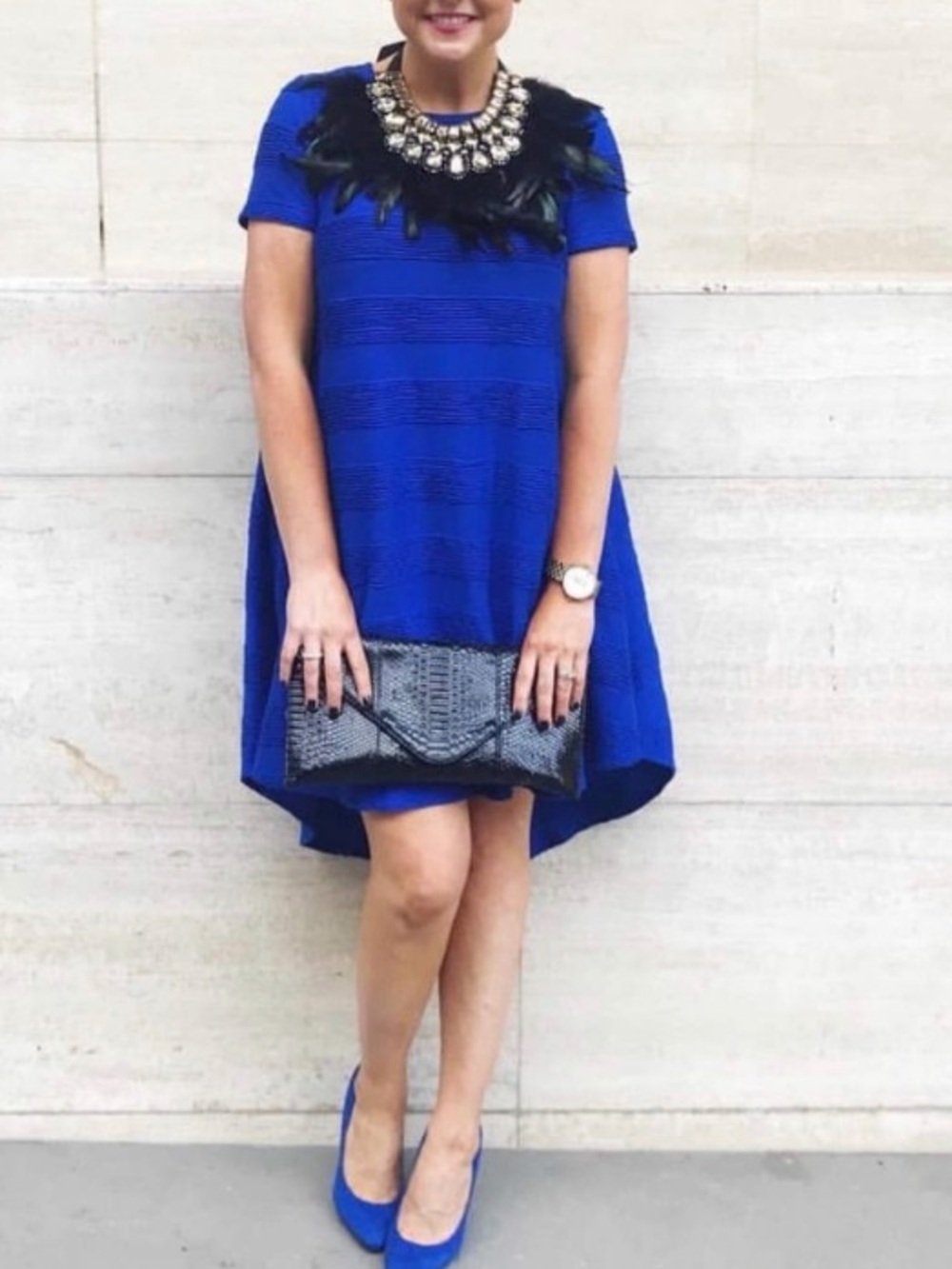 Lularoe Carly Royal Blue Ribbed Small Dress